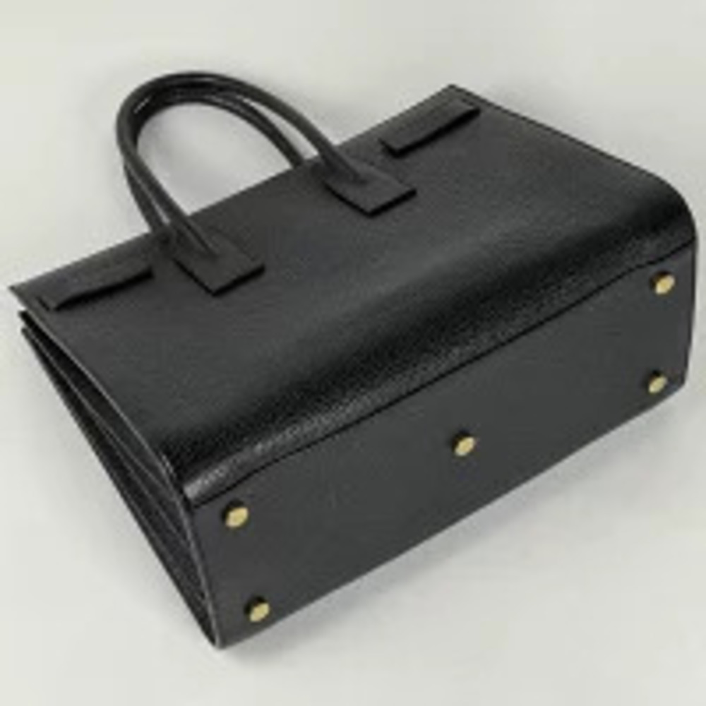 Saint Laurent Sac Black Bag Leather de Tote Handbag Jour Black